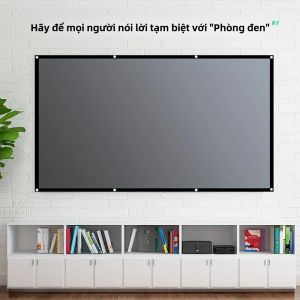 Màn Chiếu Kim Loại Chống Ánh Sáng Độ Nét Cao Cho Rạp Chiếu Phim Tại Nhà 30-133 Inch Nhiều Kích Thước Lắp Đặt Bằng Móc Dán Không Cần Khoan