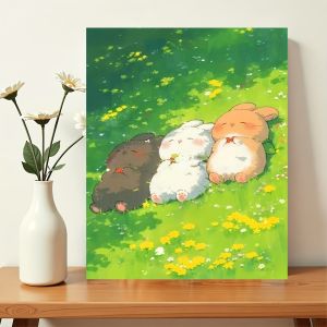 KAYOU | Acrylic Paint By Numbers Rabbit Anime painting By Numbers on Canvas Coloring By Number for Adults Paint Digital Art