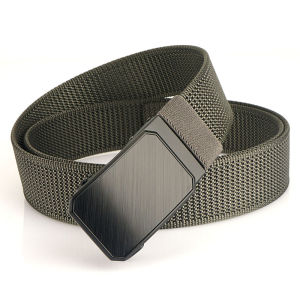 New Arrival 3.8cm Automatic Buckle Nylon Waistband Thickened Non-Porous Casual Suit Pant Belt Mens Simplicity Canvas Belt