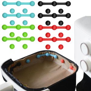 คลิปแม่เหล็กซิลิโคนสำหรับหม้อทอดไร้น้ำมัน 1/2 ชุด ทนความร้อน ปลอดภัย ใช้สำหรับกระดาษรองอบ ปลอดภัยสำหรับอาหาร อุปกรณ์ครัว