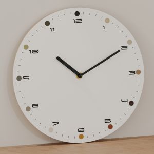 Simple Modern Quartz Wall Clock Living Room Bedroom Decorative Silent Clock No Drilling Required round Shape Battery Powered