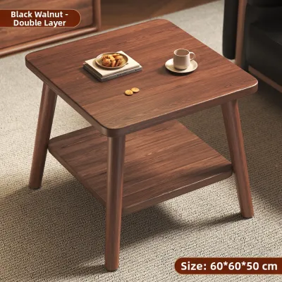 FWTDF | Compact Walnut End Table Sofa Side Tea Table