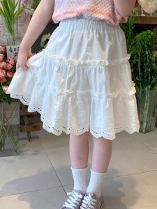 Summer New Style Girls Half Skirt White Princess Cake Skirt Performance Dress Baby Girls Skirts Childrens Short Skirts