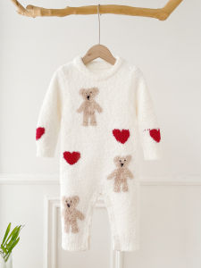 Fall and Winter New Arrival K-style Half Velvet Baby Jumpsuit Baby Kids Jumpsuit Romper Cute Cartoon Crawling Suit