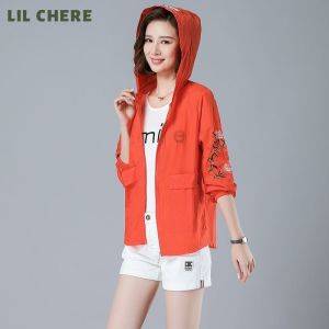 LIL CHERE Summer Sunscreen Clothing Women Lightweight Jackets Thin Short Coat