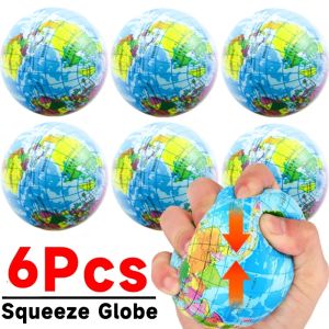 Funny Earth Squeeze Toys Stress Relief PU Foam Squeeze Ball Hand Wrist Exercise Sponge Toys for Kids Adults Child Educational Gifts