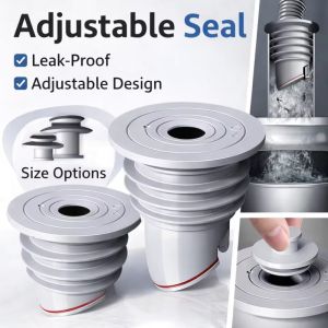 High Speed Drain Pipe Seal Plug 150° Opening Universal Fit 35-75mm for Sewer Gas Backflow Water Leak Prevention