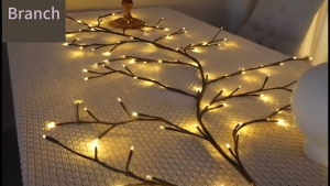 Vimite 1.8M/2.3M Flexible Willow LED Light String DIY Warm White RGB Multicolor Light 144LED Gentle Light Remote Control 8 Lighting Modes Outdoor Waterproof Atmosphere Light Party Garden Halloween Christmas Living Room Restaurant Bedroom Decorative Light