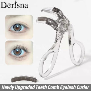 Dorisna New Curved Eyelash Curler Toothed Eyelash Curler Natural Curling and Long-lasting Shaping Wide-angle Frameless Sunflower Eyelash Curler for Beginners