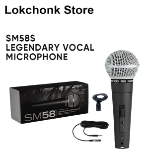Lokchonk Metal SM58 cardioid Dynamic Microphone For Stage Singing Professional Wired Microphone for Karaoke BBOX Recording Vocal