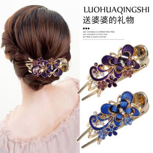 Butterfly Barrettes Female Back Head Hair Clip Barrettes Son Ladieswear Headdress Hairpin Hair Claw Headdress Headdress Flower Updo Duckbill Clip