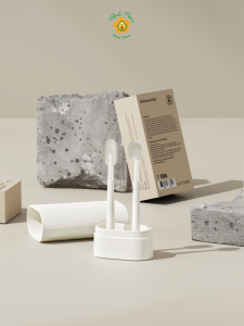 Bộ bàn chải đánh răng chăm sóc răng miệng cho bé từ 0-18 tháng tuổi kèm hộp đựng chính hãng Heorshe