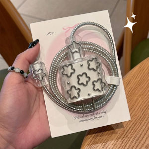 5pcs/Set Love Heart Star Charger Cable Protector Case For iPhone 17 16 Pro Max 18W 20W Silicone Charging Head Protection Cover