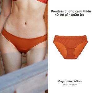 FULINVSHAONV | Quần lót tam giác ren đỏ satin crotch cotton thuần