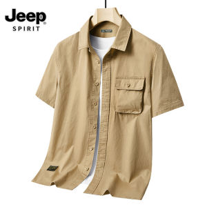 Jeep Spirit 1941 estd nam ngắn áo có tay cotton TRUNG NIÊN ve áo dụng cụ nhiều có túi ngoại cỡ áo rộng mỏng mùa hè hàng đầu