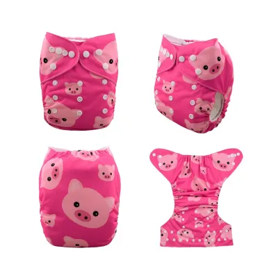 ALVABABY Tã Vải Tái Sử Dụng Cho Bé Unisex Digital Position Tã Có Thể Giặt Được Với Miếng Lót Tre/than Thích Hợp Cho Bé 3-15kg