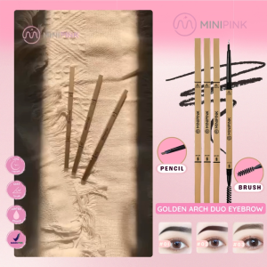 MINIPINK Golden Arch Duo Eyebrow Pencil Gold Double Head Pensil Alis Long Lasting Waterproof - MP044