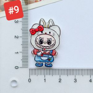 高货亚克力胸针搞怪Q版拉布布 diy书包包包笔盒服饰背包帽子挂件可爱别针徽章配件 Labubu Acrylic Children Brooch Badge Pin Deco School Pencil Bag Kerongsang Budak Hadiah Kanak Hiasan Beg Topi XZ81