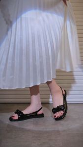 Giày Sandal Nữ MWC E104 - Sandal Nữ Đế Bệt Quai Ngang Thắt Nơ Siêu Xinh Thời Trang Thanh Lịch