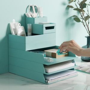 1/3pcs Desktop Storage Organizer Multifunctional Stationery Rack Office Supplies Storage Box Bedroom Desk Accessories File Tray