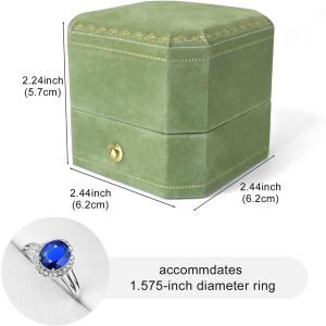 Octagonal Printed Jewelry Box Velvet Ring Box Engagement Wedding Ring Set Keepsake Box Valentines Day Gift Proposal Ring Holder