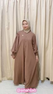 Ainahijab Gamis Lebaran Terbaru 2025 & Free Bros Dress Syafa Premium Couple