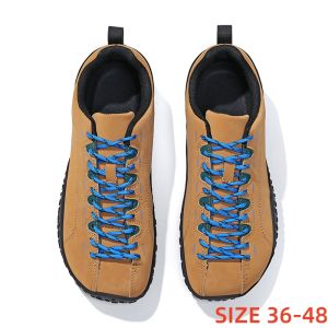 รองเท้าเดินป่าผู้ชายหนังระบายอากาศได้ดี4E ผู้หญิงรองเท้าใส่เดินเท้ากว้างกระดูกเท้าใหญ่นิ้วเท้า Valgus เท้าพิการเท้าบาดเจ็บรองเท้าขนาดใหญ่รองเท้าใส่เดินสูงอายุ46 47 48