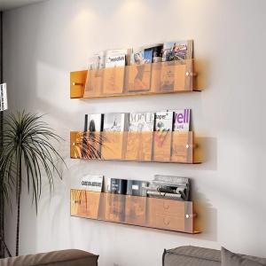 Customizable Acrylic Thin Wall Mount Magazine Rack