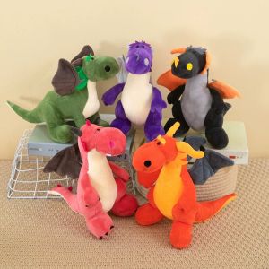 25cm Dinosaur with Wing Plush Toy Fire Dragon Doll Wild Animals 5 Styles Cute Boy Bed Dolls Sleeping Pillow Birthday Gift