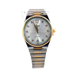 Q&Q Two-Tone Crystal-Accent Quartz Watch Q84B-008PY*