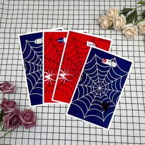 20Pcs/40Pcs Party Gift Bags Red Dark Blue Spider Web Spider Pattern Suitable for Birthday Festival Party Event Gift Pack