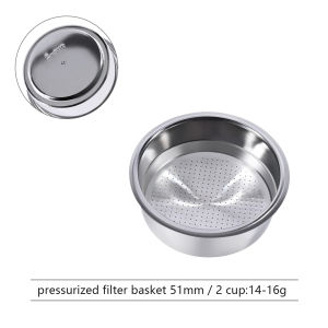 Giỏ Lọc Cà Phê Áp Suất Hai Lớp 51/54/58mm Bằng Thép Không Gỉ Cốc Tái Sử Dụng Cho Máy Pha Cà Phê Espresso Portafilter