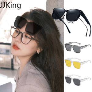 JJKing Myopia Sunglasses for Men and Women Night Vision with UV Protection Shades for Men Oversized Large Frame Driving Fishing Sun Protection Glasses