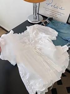 TIANANQI | Sweet Fashion Versatile Design White Lace Edge Casual Shirt