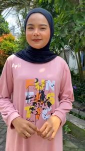 Gamis Kaos Dewasa Jumbo Dinda Dres Kaos Katun Combed 24s Size S M L XL XXL 3XL Dress Rumahan Wanita
