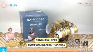 Vicenza Tea Set Ceramic Motif Gemini / Cangkir Set + Tatakan + Rak / Coffee Cup and Saucer CR90-1
