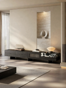 Customizable Luxury Stone Minimalist TV Cabinet with Storage
