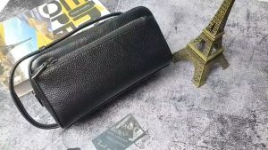 [Da thật] Clutch cầm tay nam Túi golf nam da bò thật 2 ngăn khóa CL159LD (Đen) - 100% da bò thật BH 3 năm