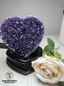 🌹Natural Uruguay Purple Crystal Cluster/Amethyst💯纯天然乌拉圭爱心紫晶镇538g[深紫]