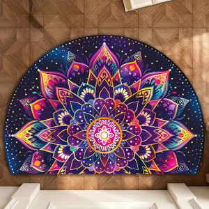 VIKAMA Bohemian Mandala Hình Bán Nguyệt Thảm Cửa Chống Trượt Thấm Hút Phong Cách Hiện Đại Trong Nhà Ngoài Trời Thảm Lối Vào Trang Trí Tiền Sảnh