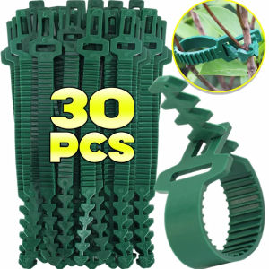 Dizoey 30PCS Adjustable Plant Vine Tree Shrubs Reusable Garden Cable Ties Stem Tomato Clip Fastener Plastic Plant Self-locking Ties Supports