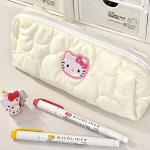 HWSJ Hello Kitty Túi đựng bút Mèo KT Sanrio Túi đựng mỹ phẩm Dễ thương Sức chứa lớn Hộp Bút Chì Sinh viên
