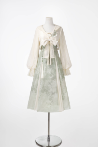 Váy Hanfu Mùa Hè Mới Cho Nữ Áo Sơ Mi Không Tay Cổ Chữ V Váy Chữ a Bằng Polyester Thêu Họa Tiết Bướm