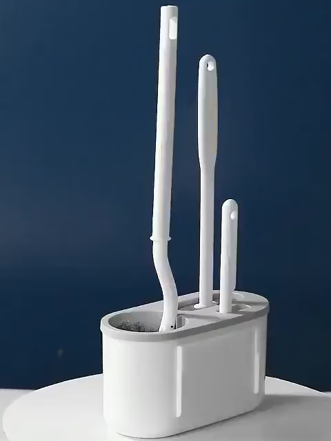 Dead-angle Free Toilet Brush Set Plastic Bathroom Cleaning Brush