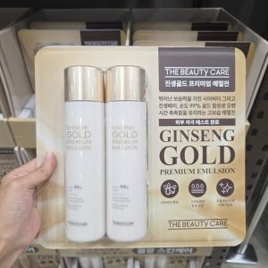 Korea The Beauty Care Ginseng Gold Premium Emulsion 210ml × 2 – Anti-Wrinkle & Whitening Dual Functional Lotion with Shea Butter & Pure Gold