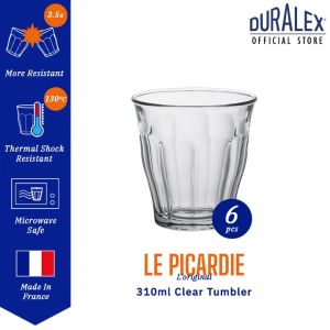 Duralex 2 Pcs / 6 Pcs 310ml Le Picardie Tumbler / Drinkware / Tempered Glass / Drink Set / Heat Resistant Coffee Mug