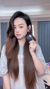 Mini Pro Cordless Hair Straightener Comb Brush with Negative Iron Technology Beard Straightener Curler with USB Rechargeable 3 Adjustable Temperatures Dual-purpose Hair Straightener