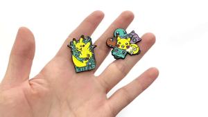Bandai | Pokemon Gengar Cartoon Brooches Anime Enamel Lapel Pins for Backpack Accessories Fans Collection Brooches Gifts