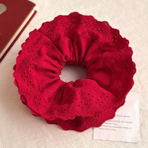 ยางรัดผมลายลูกไม้ชั้นสี่ ยางรัดผมทรงกระต่ายนุ่ม รุ่นใหม่ปี 2025 ยางรัดผมสไตล์ไฮเอนด์ อุปกรณ์ตกแต่งผม