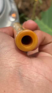 once pipa gg lawas bulat lengkung merah panjang 16cm mulus